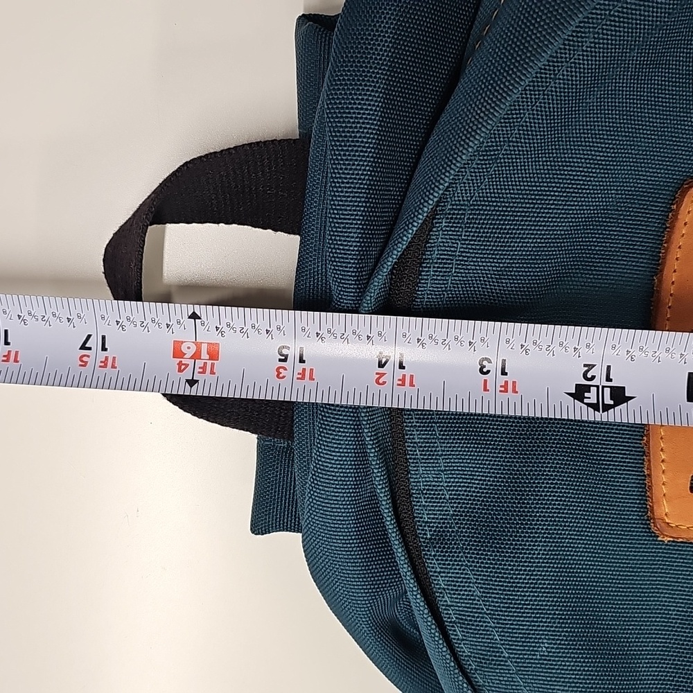 Esprit Teal Rough & Ready Vintage Backpack, Brown Suede Bottom - Picture 11 of 13